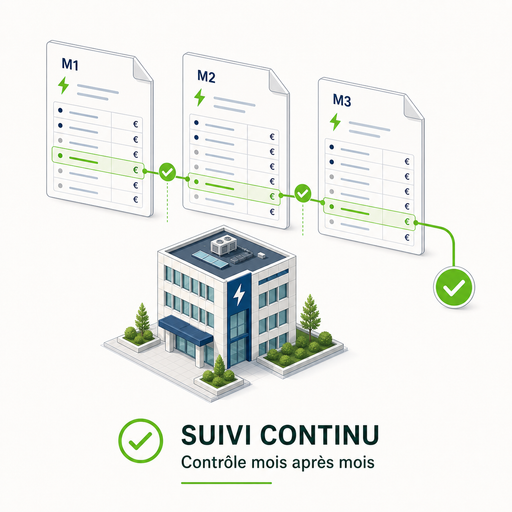 Contrôle continu des factures sur plusieurs mois.
